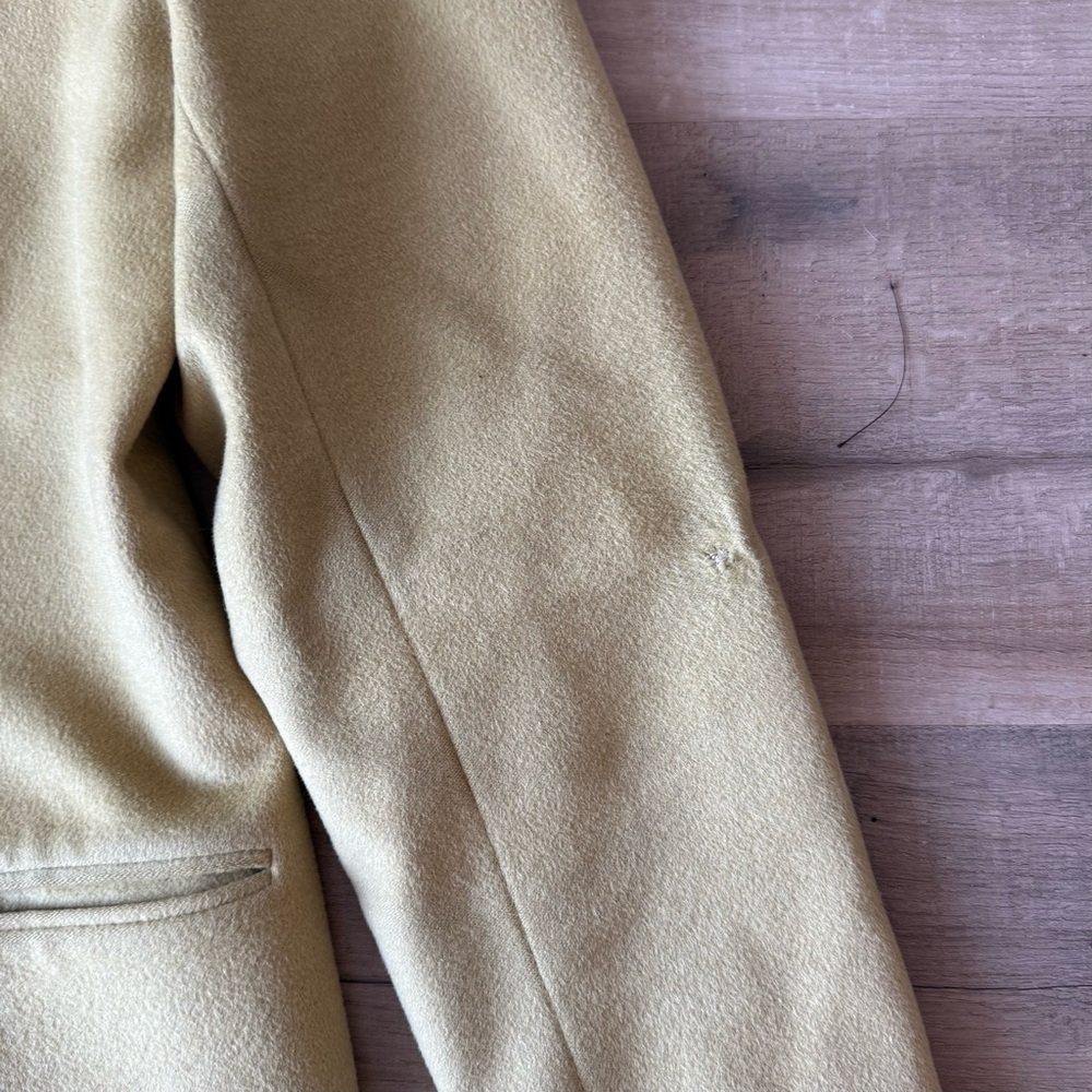 Vintage Votre Nom Paris Yellow Green Wool Cashmere Angora Blazer - Medium (2) - Picture 4 of 5